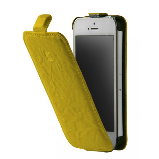 Torbica INDIGO Flip za iPhone 5 - rumena
