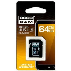 Spominska kartica Goodram Micro SD 64GB Class 10 UHS-I + adapter SD Spominska kartica Goodram Micro SD 64GB Class 10 UHS-I + adapter SD