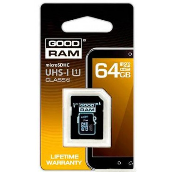 Spominska kartica Goodram Micro SD 64GB Class 10 UHS-I + adapter SD