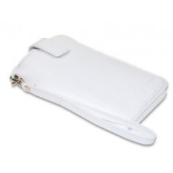 Usnjena torbica Star Diva za Galaxy S3, S2, S1, HTC One X, iPhone 5 - bela