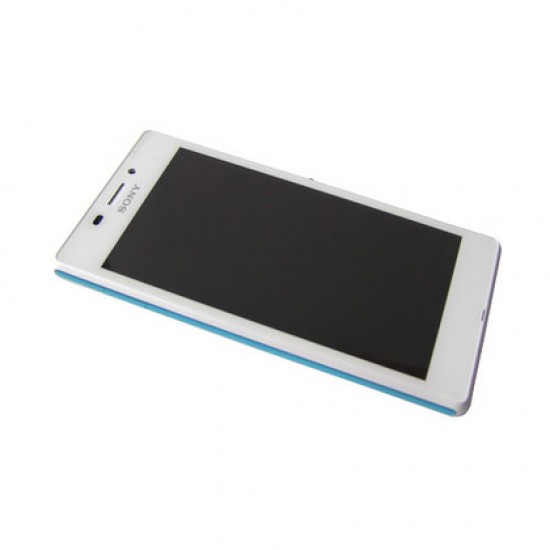 Ohišje Sony Xperia M2 Aqua - LCD + touch enota, bela