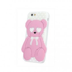 Silikonski etui 3D za Apple iPhone 6 / 6S - medved, bel Silikonski etui 3D za Apple iPhone 6 / 6S - medved, bel