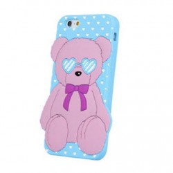 Silikonski etui 3D za Apple iPhone 6 / 6S - medved, moder Silikonski etui 3D za Apple iPhone 6 / 6S - medved, moder