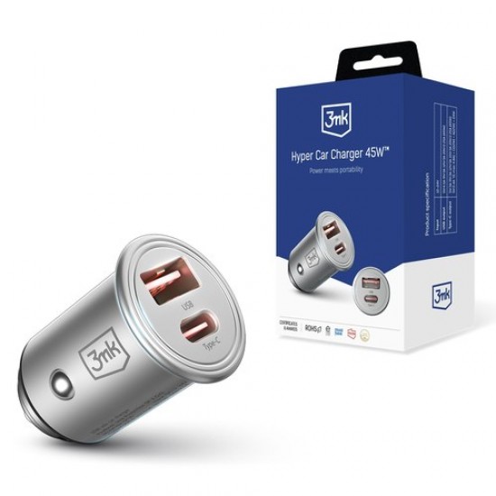 3MK avto polnilec Hyper 45W USB-C USB-A 3MK avto polnilec Hyper 45W USB-C USB-A