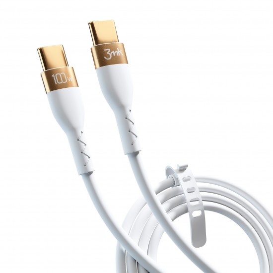 3MK Hyper silikonski Kabel USB-C v USB-C 100W 5A 200cm, bel