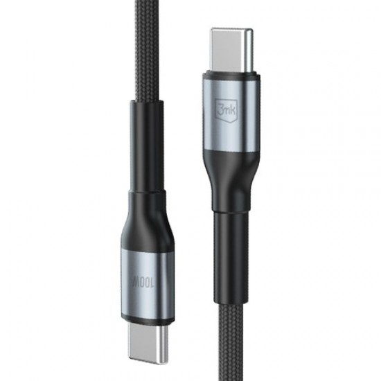 3MK Hyper kabel N-SERIES USB-C v USB-C 1m 100W črn 3MK Hyper kabel N-SERIES USB-C v USB-C 1m 100W črn