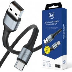 3MK Hyper kabel N-SERIES USB-A v USB-C 1m črn