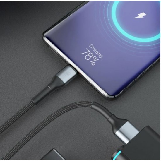 3MK Hyper kabel N-SERIES USB-A v USB-C 1m črn