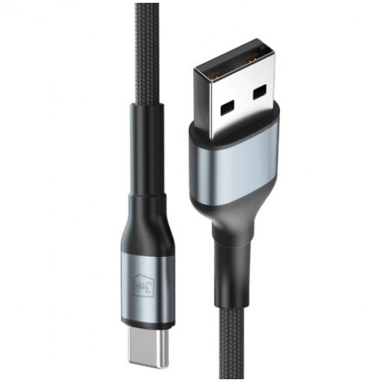 3MK Hyper kabel N-SERIES USB-A v USB-C 2m črn
