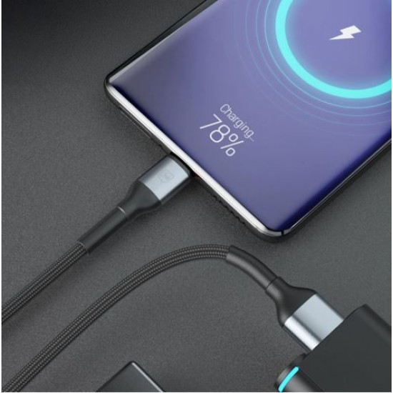 3MK Hyper kabel N-SERIES USB-A v USB-C 2m črn