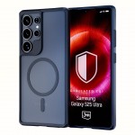 Ovitek satin armor MagCase za Samsung Galaxy S25 Ultra - črn, prozoren