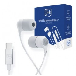 3MK žične slušalke USB-C - bele