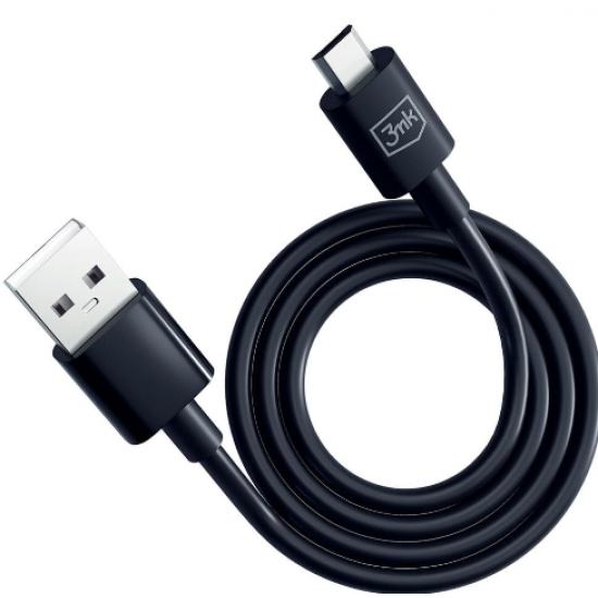 3MK hyper kabel USB-A na mikro - črn