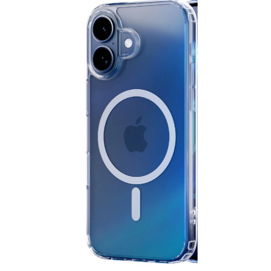 Silikonski etui MagCase za Apple iPhone 16 Plus - prozoren