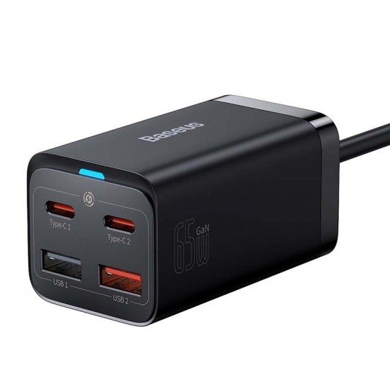 Baseus GaN3 Pro 65W hitri polnilnik z 2 USB-C PD vhodoma in 2 USB vhodoma