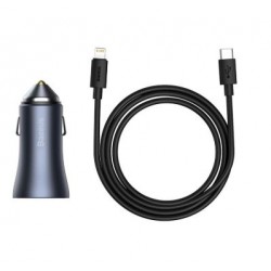 Baseus avto polnilec 40 W USB / USB-C + Lightning kabel