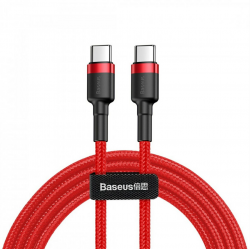 Baseus Cafule USB-C na USB-C kabel - 1m, rdečo-črn, 60W