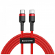 Baseus Cafule USB-C na USB-C kabel - 1m, rdečo-črn, 60W