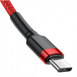 Baseus Cafule USB-C na USB-C kabel - 1m, rdečo-črn, 60W