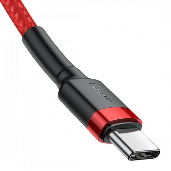 Baseus Cafule USB-C na USB-C kabel - 1m, rdečo-črn, 60W