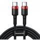 Baseus Cafule USB-C na USB-C kabel - 2m, črno-rdeč, 100W