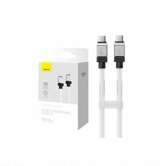 Baseus CoolPlay USB-C na USB-C kabel - 2m, bel, 100W