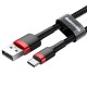 Baseus kabel USB v USB-C 1m črno rdeč 3A