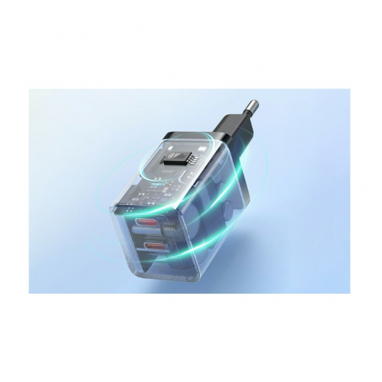 BASEUS hišni polnilec GaN5 Pro 100W USB+USB-C + kabel C-C, črn