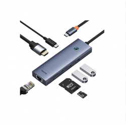 Baseus USB-C priklopna postaja 7v1 (HDMI 4K, USB 3.0, RJ45, SD)