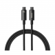 Baseus Tungsten Gold USB-C na USB-C kabel - 2m, črn, 240W