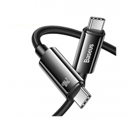 Baseus Tungsten Gold USB-C na USB-C kabel - 2m, črn, 240W