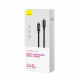 Baseus Tungsten Gold USB-C na USB-C kabel - 3m, črn, 240W