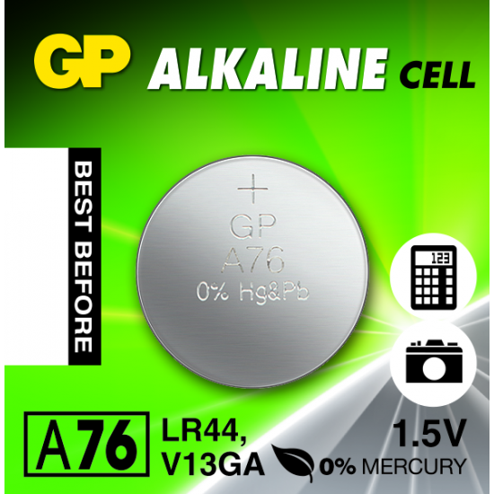 Gumb baterija GP A76 LR44 (1kos)