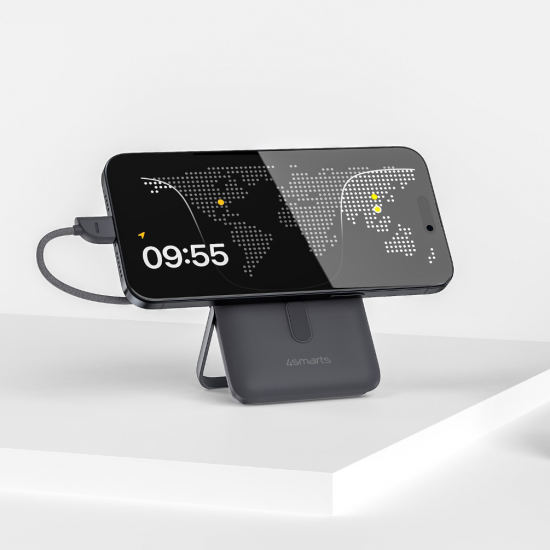 4smarts žepni power bank 10000 mAh - brezžično Qi2 15W + USB-C 22,5W