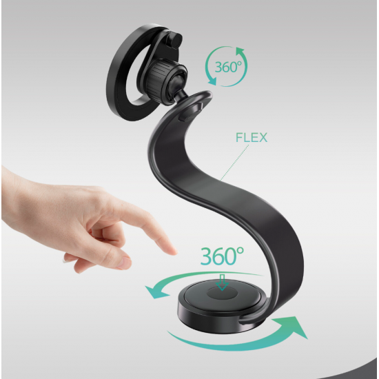 4smarts magnetni avtomobilski nosilec za telefon Flex - vrtljiv, črn in MagSafe kompatibilen