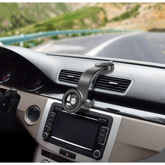 4smarts magnetni avtomobilski nosilec za telefon Flex - vrtljiv, črn in MagSafe kompatibilen