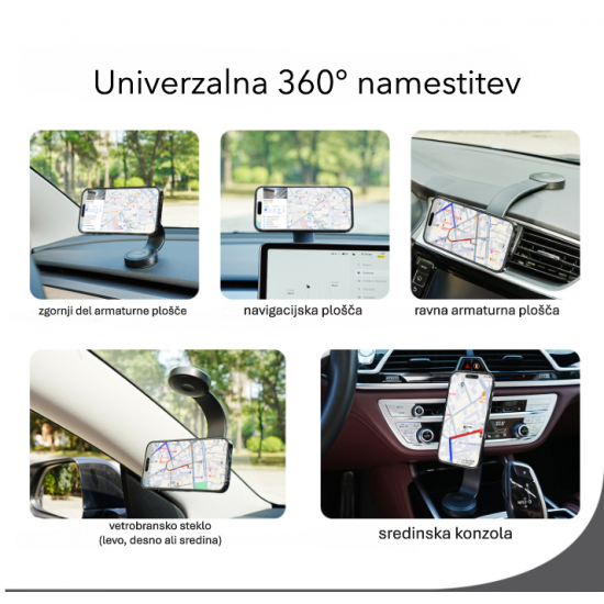 4smarts Qi2 magnetni avtomobilski nosilec z brezžičnim polnilnikom 15W
