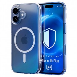 Silikonski etui MagCase za Apple iPhone 16 Plus - prozoren