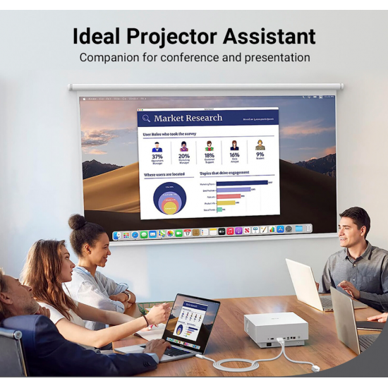 4smarts USB-C / HDMI kabel z Power Delivery 100 W – 2 m, bel