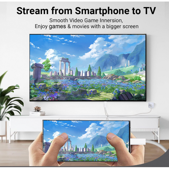 4smarts USB-C / HDMI kabel z Power Delivery 100 W – 2 m, bel