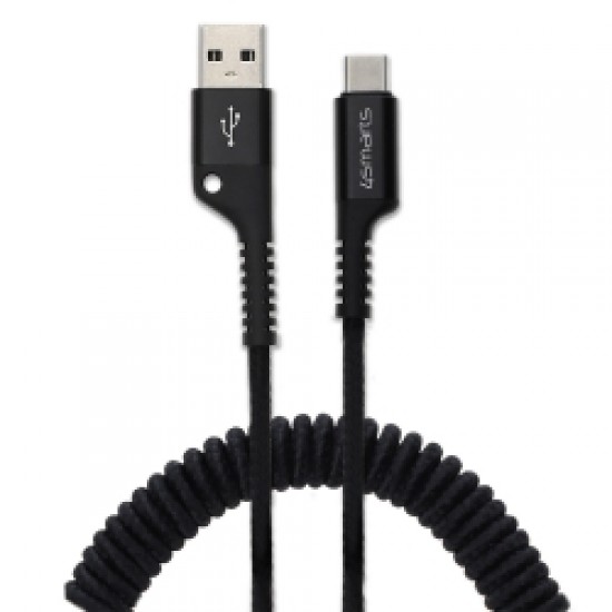 4smarts podatkovni kabel SpiralCord USB-C - črn, 1m 4smarts podatkovni kabel SpiralCord USB-C - črn, 1m