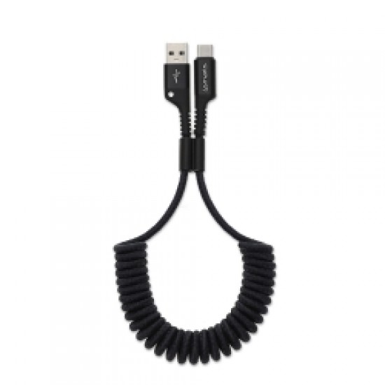 4smarts podatkovni kabel SpiralCord USB-C - črn, 1m 4smarts podatkovni kabel SpiralCord USB-C - črn, 1m