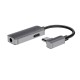 4smarts aktivni USB-C razdelilec za polnjenje in zvok - srebrn