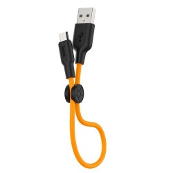 Kabel Hoco micro USB - črno oranžen, 25cm Kabel Hoco micro USB - črno oranžen, 25cm