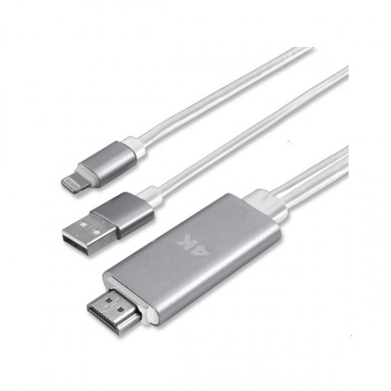 Video kabel 4smarts Lightning->HDMI - črn + polnjenje