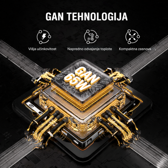 4Smarts Ultra tanek 65W GaN USB-C polnilnik – FlatPlug Slim Dual