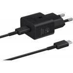 Hišni hitri polnilec Samsung EP-T2510 25W USB-C + kabel USB-C v USB-C črn 