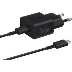 Hišni hitri polnilec Samsung EP-T2510 25W USB-C + kabel USB-C v USB-C črn 