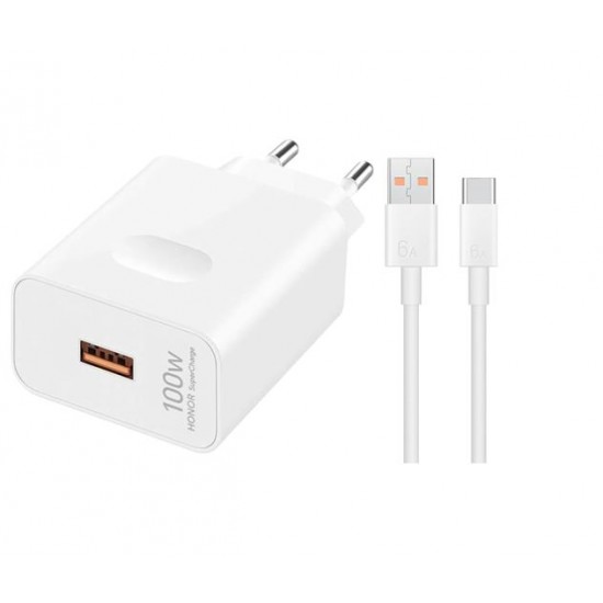Hišni hitri polnilec Honor 100W USB-A + kabel USB-A v USB-C bel