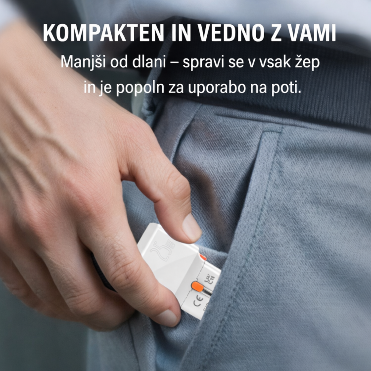Kompakten adapter v žepu